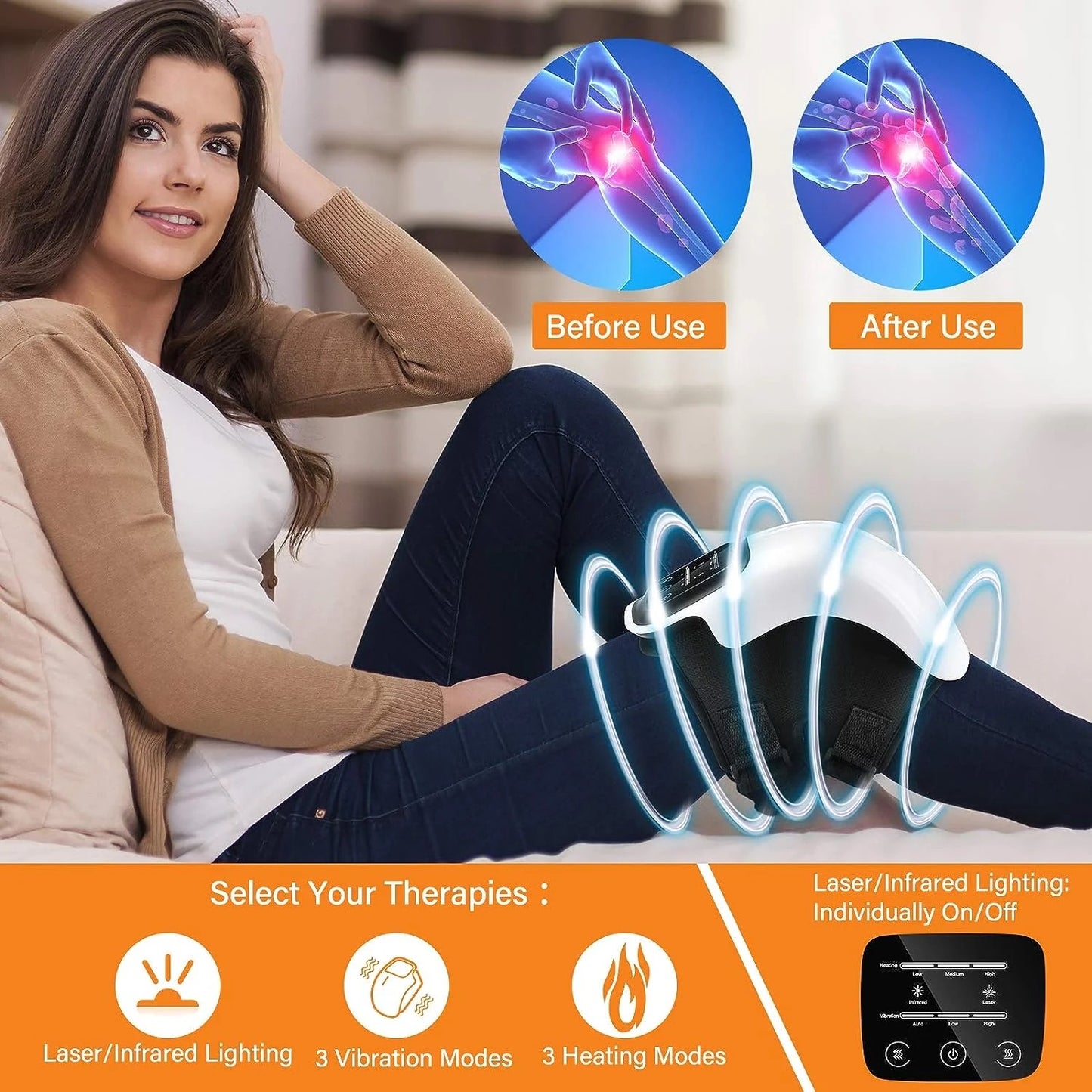 KneeKare™ - 3-in-1 Cordless Knee Massager