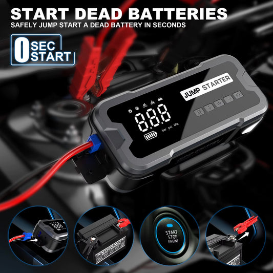 Roadside Rescue™ - Portable 4-in-1 Air Compressor And Jump Starter