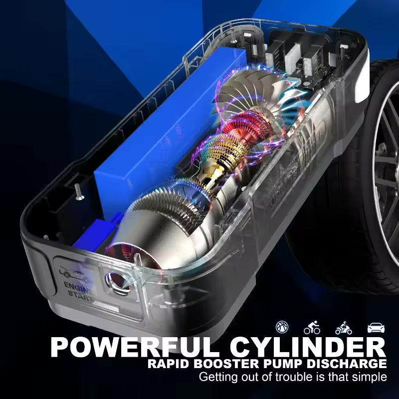 Roadside Rescue™ - Portable 4-in-1 Air Compressor And Jump Starter
